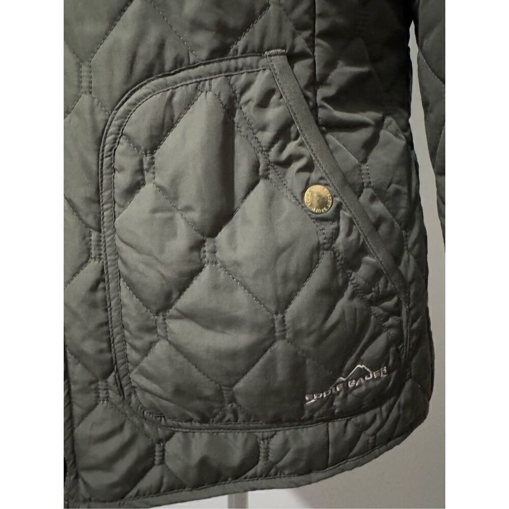 Eddie Bauer women’s Olive green mod quilted jacket S - Picture 6 of 9